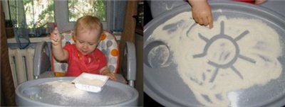 Рисование манной крупой